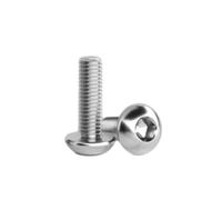 CVAADV ISO7380 M2 .5 M3 M4 M5 M6 304 A2 tornillos redondos de acero inoxidable cabeza de botón hexagonal tornillo Allen tornillo mecánico(M3 x 50Pieces,6mm)