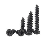 CVAADV Lote de 100 tornillos autorroscantes Phillips de cabeza redonda en cruz, M1, M2, M3, M4, M5, de acero al carbono negro.(12mm x100pcs,M2.6)