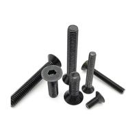 CVAADV M1.6 M2 .5 M3 M4 M5 M6 M8 Acero negro grado 10.9 DIN7991 Hexágono Cabeza con conector hexagonal Tornillo Allen avellanado plano(12mm,M5 (10pcs))