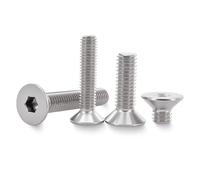 CVAADV M1.6M2M2.5M3M4M5M6M8M10 tornillo de cabeza plana avellanada hexagonal, perno de acero inoxidable 304, tornillos de rosca Allen(20mm,M6 (10pcs))