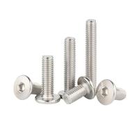 CVAADV M2 .5 M3 M4 M5 M6 M8 304 Hexágono de acero inoxidable Allen Ultra delgado Super Low Flat Wafer Head Screw Bolt(14mm,M6 x 10Pieces)