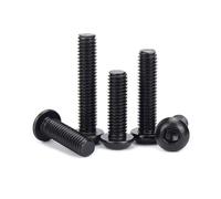 CVAADV M2 .5 M3 M4 M5 M6 M8 M10 M12 Negro 304 Acero inoxidable Hexágono Hexágono Botón Redondo Tornillo de cabeza Allen(25mm,3Pcs M8)