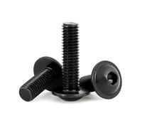 CVAADV M2 .5 M3 M4 M5 M6 M8 M10 Tornillo de cabeza de botón con brida hexagonal 10,9 Pernos Allen negros de alta resistencia Longitud de 4 mm a 40 mm(X16mm,M2 50PCS)