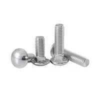 CVAADV M3 M4 M5 M6 M8 M10 M12 GB12 A2-70 Perno de tornillo de carro de cuello cuadrado de cabeza redonda de acero inoxidable 304(30mm,10Pcs M4)