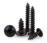 CVAADV Tornillo autorroscante Phillips negro con cabeza de armadura M2.3M2.6 M3 .5 M4 M5 M6 Tornillos autorroscantes planos cruzados de acero al carbono(6mm,M2.6 (100pcs))