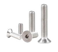 CVAADV Tornillo avellanado hexagonal M1.6 M2 .5 M3 M4 M5 M6 M8 M10 Tornillos Allen de cabeza plana con zócalo hexagonal de acero inoxidable 304(16mm,M5 (10pcs))