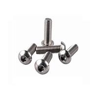 CVAADV Tornillo de cabeza de llave Allen M2 .5 M3 M4 M5 M6 304 botón de acero inoxidable hexagonal Pan máquina redonda perno for muebles ISO7380 DIY(14mm,M3 x 50pcs)