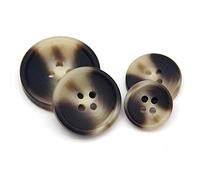 CVBF 15/25/30mm Resina imitación Cuerno Negro Botones Grandes para la Ropa del suéter de la Capa del Juego de la Vendimia Decoración de Bricolaje, NO.3 Negro, 25mm 10pcs