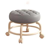 CvbGNJm Taburete con Ruedas, Taburete Giratorio de 360 Grados, de Cuero PU, Multifuncional, Resistente, Asiento bajo, Redondo de Agua con Rueda(Gray)