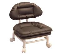 CvbGNJm Taburete rodante, Rueda giratoria de 360 Grados, Taburete pequeño, Respaldo de polea for el hogar, Banco móvil bajo con Asiento Giratorio for Zapatos(Black)