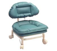 CvbGNJm Taburete rodante, Rueda giratoria de 360 Grados, Taburete pequeño, Respaldo de polea for el hogar, Banco móvil bajo con Asiento Giratorio for Zapatos(Blue)