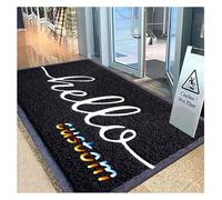 CVBN Felpudo Personalizado de Texto del Logotipo Base Antideslizante Comercial Anillo de Seda de Bienvenida Personalizado para Entrada Interior o Exterior para Empresas Centros Comerciales,180x120cm