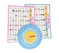 CVC Phonics - Tocadiscos con lista de palabras para profesores de inglés, ayuda de enseñanza fácil de usar para niños, lista de práctica de lectura en inglés, herramienta de aprendizaje de fonética