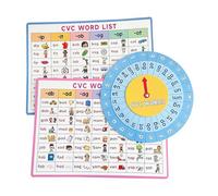 CVC Spinner - Juguete de aprendizaje con lista de palabras fonética, ayuda de enseñanza para la primera infancia, lista de desarrollo del lenguaje, herramienta de aprendizaje fonético, juego giratorio