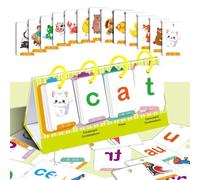 CVC Word Builder - Tarjetas de juegos para aprender a leer, juegos de fonética, tarjeta flash para preescolar, jardín de infantes, aula, construcción de palabras Montessori, kit de tarjetas flash para