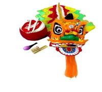 CVdrtyED Danza Disfraz León Cabeza De Danza Del León Dragón Chino, Traje 8 Pulgadas, Accesorios Actuación Folclórica, Artesanías Gongs Y Tambores Espectáculo Dragón