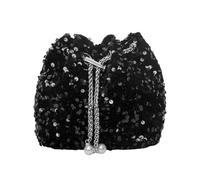 CVDYWDJIE 1 Bolso De Lentejuelas Negro, Bolso De Mujer, Bolso Elee Y Sencillo, Con Cordón, Bolso De Personalidad De Moda