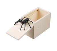 CVDYWDJIE 1 caja de cuerda de araña hecha a mano, caja de madera espeluznante, caja de broma divertida, juguete creativo y complicado para niños y adultos