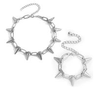 CVDYWDJIE 1 Collar Y 1 Pulsera, Joyería Estilo Punk, Joyería De Moda Llamativa, Joyería con Tachuelas, Joyería Gótica