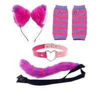 CVDYWDJIE 1 Diadema, 1 Collar, 1 Cola Y 1 Par De Guantes, Accesorios De Peluche, Accesorios para Juegos De rol, Accesorios para Juegos De Gatos