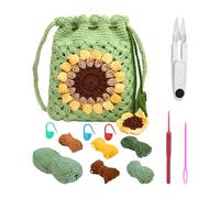CVDYWDJIE 1 Juego De Materiales para Bolso De Ganchillo De Girasol, Accesorios De Ganchillo Hechos A Mano, Trabajo Hecho A Mano Creativo, Materiales para Bolso De Hombro Tejido