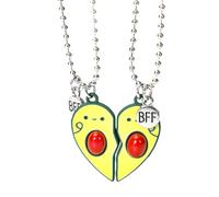 CVDYWDJIE 1 par de cadenas de amor de aguacate, cadenas de amistad para niñas, collares Bff, cadenas magnéticas empalmadas, regalos adecuados para novias y mejores amigas, Zinc