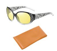 CVDYWDJIE 1 Pieza De Gafas De Sol, 1 Pieza De Estuche Para Gafas, Gafas De Sol Polarizadas De Moda Retro, Gafas De Diamantes, Unisex, Gafas De Conducción Nocturna