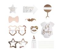 CVDYWDJIE 10 Uds. Accesorios para Baby Shower, Accesorios De Papel para Baby Shower, Conjunto De Accesorios para Fotos De Baby Shower, Decoraciones para Fiesta De Baby Shower