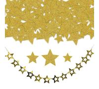 CVDYWDJIE 100 Parches De Estrellas De Cinco Puntas Y 1 Bandera De Estrella De Cinco Puntas, Confeti Brillante, Confeti para Decoración De Mesa, Accesorios De Decoración para Fiestas
