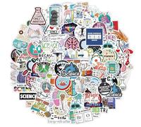 CVDYWDJIE 100 Pegatinas Creativas De Laboratorio, Multicolor, PVC Autoadhesivo, Modernas, Adecuadas Para Portátiles, Cuadernos, Fundas De Teléfonos Móviles, Maletas, Álbumes De Recortes