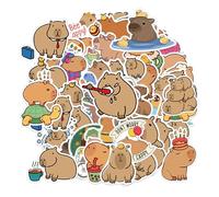 CVDYWDJIE 100 Pegatinas De Capibara, Pegatinas Lindas De Dibujos Animados, Pegatinas Creativas para Niños, Pegatinas Decorativas para Tazas De Agua De Maleta DIY, Pegatinas De Animales Impermeables