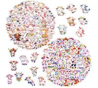 CVDYWDJIE 100 Pegatinas De Vacas De Dibujos Animados, Lindas Pegatinas De Graffiti, Pegatinas Divertidas para Niños, Decoración para Guitarras, Cuadernos, Equipaje