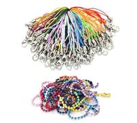 CVDYWDJIE 100 Uds. Cuerdas con Cierre De Langosta Y 100 Uds. Cadenas De Cuentas De Metal, Accesorios De Joyería DIY, Fabricación De Coles, Mini Cordón con Cierre De Langosta