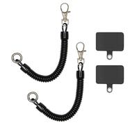 CVDYWDJIE 2 Cordones De Resorte para Teléfono Móvil Y 2 Almohadillas Traseras, Cuerda Antipérdida para Teléfono Móvil, Cordón Telescópico Elástico, Accesorios para Teléfono Móvil