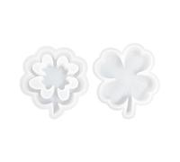 CVDYWDJIE 2 Moldes Huecos De Trébol De Cuatro Hojas, Moldes De Silicona, Moldes De Decoración DIY, Moldes De Fundición, Moldes Creativos De Yeso