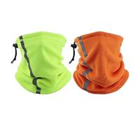 CVDYWDJIE 2 Pañuelos Elásticos Con Cordón, Pañuelos Reflectantes, Bufandas Para Montar De Noche, Bufandas De Esquí Resistentes Al Frío (Verde, Naranja)