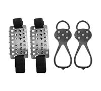 CVDYWDJIE 2 Pares De Clavos Antideslizantes para Hielo, Cubrezapatos Crampones De Invierno, Cubre Clavos para Botas De Senderismo, Unisex, Clavos Ajustables, Accesorios Antideslizantes para Zapatos