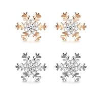 CVDYWDJIE 2 Pares De Pendientes De Copo De Nieve, Pendientes De Diamantes De Imitación, Pendientes Modernos Y Sencillos, Pendientes Elees para Mujer, Joyería para Mujer