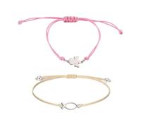 CVDYWDJIE 2 Pulseras De Ángel De La Guarda De Acero Inoxidable, Pulseras Trenzadas Ajustables, Regalos De Amistad, Adecuadas para Familiares, Amigos Y Mejores Amigos.