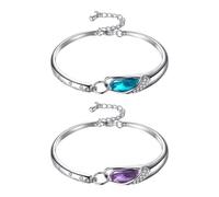 CVDYWDJIE 2 Pulseras De Diamantes con Incrustaciones De Cristal, Pulseras Simples De Metal, Pulseras Elees para Mujer, Pulseras Ajustables, Joyas para Mujer