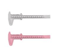 CVDYWDJIE 2 Uds Calibrador Vernier De Doble Escala Calibrador Vernier De Plástico Herramientas De Medición Regla para Estudiantes Mini Regla De Medición (Blanco, Rosa)