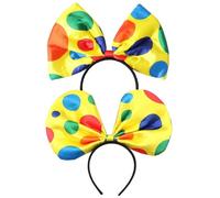 CVDYWDJIE 2 Uds Diademas con Lazo De Lunares, Diademas De Payaso, Diademas Coloridas, Tocados Divertidos, Accesorios De Cosplay, Accesorios De Disfraces De Fiesta