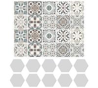 CVDYWDJIE 20 Pegatinas para Azulejos, 10 Pegatinas Hexagonales para Espejo, Pegatinas Autoadhesivas para Pared, Pegatinas para Azulejos De Baño Y Cocina, Decoración del Hogar