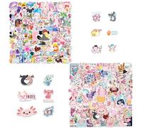 CVDYWDJIE 200 Hojas De Lindas Pegatinas, Pegatinas Impermeables De Dibujos Animados, Pegatinas para Álbumes De Recortes De Axolotl, Pegatinas para Niños, Niñas Y Niños, Guitarras