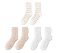 CVDYWDJIE 3 Pares De Calcetines De Lana Coral Para Mujer, Calcetines De Mujer De Longitud Media, Calcetines Térmicos De Lana, Calcetines Para Dormir, Calcetines Para El Hogar, Calcetines Suaves