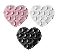 CVDYWDJIE 3 Piezas Ventosas para Celular En Forma De Corazón, Ventosas De Silicona De Doble Cara, Almohadillas Antideslizantes De Fijación para Celular, Accesorios para Celular