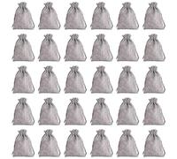 CVDYWDJIE 30 Uds. Bolsas De Lona Grises, Bolsas para Guardar Joyas, Bolsas De Regalo DIY, Bolsas con Cordón, Pequeñas Y Prácticas Bolsas De Almacenamiento