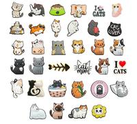 CVDYWDJIE 34 Piezas De Flores De Zapatos De Gato, Lindas Hebillas De Zapatos De Dibujos Animados, Accesorios De Zapatos De Bricolaje, Accesorios De Zapatos Creativos, Hebillas De Zapatos Decorativas