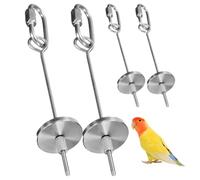 CVDYWDJIE 4 Piezas Tenedor De Fruta para Loros, Tenedor De Fruta De Acero Inoxidable, Comedero para Loros, Soporte para Brochetas De Frutas para Pájaros, Accesorios De Alimentación para Pájaros