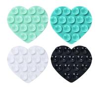 CVDYWDJIE 4 Piezas Ventosas para Celular En Forma De Corazón, Ventosas De Doble Cara, Ventosas De Silicona, Ventosas para Soporte De Celular, Ventosas para Fijación De Celular